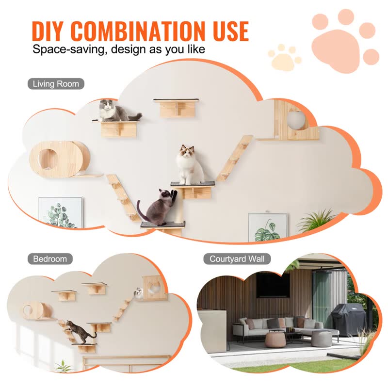 Wall shelf set (7 pieces)