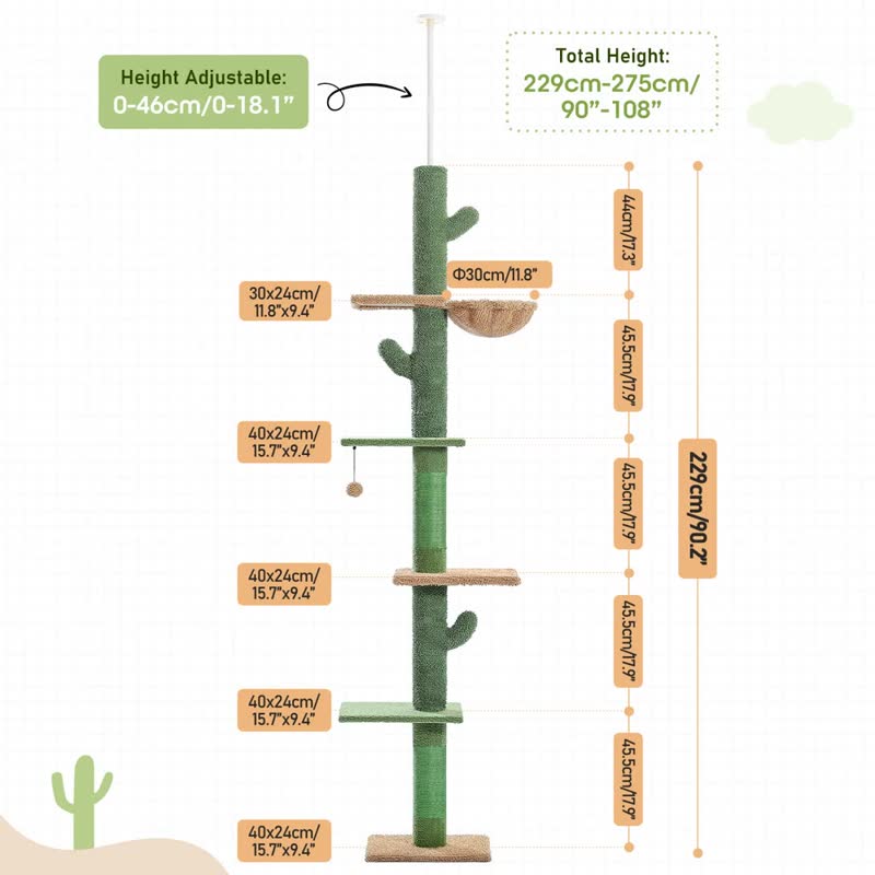 Floor-to-ceiling cactus tree