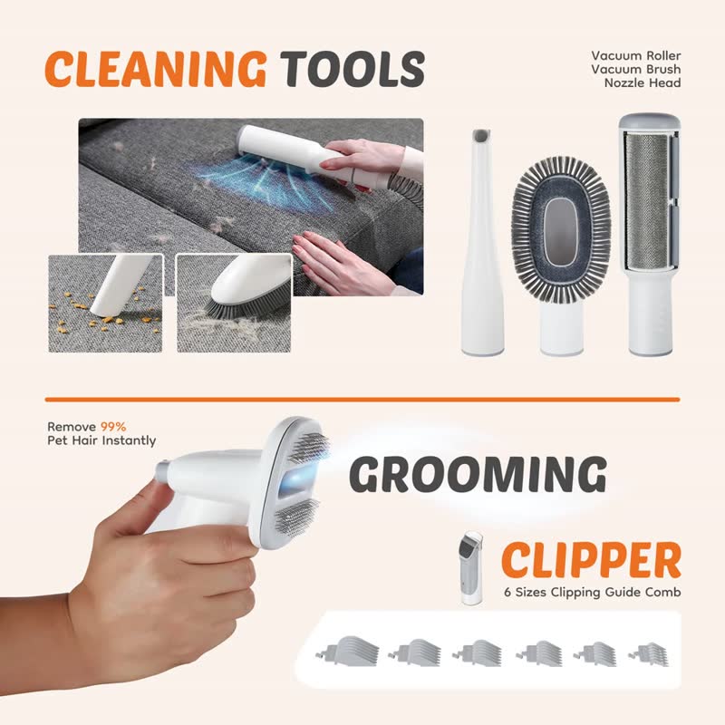 Grooming vacuum kit