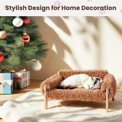 Raised faux-fur sofa bed