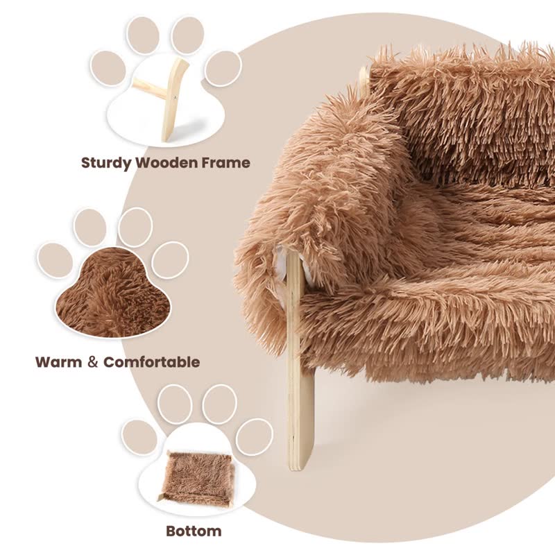 Raised faux-fur sofa bed