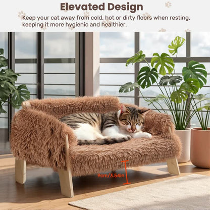 Raised faux-fur sofa bed