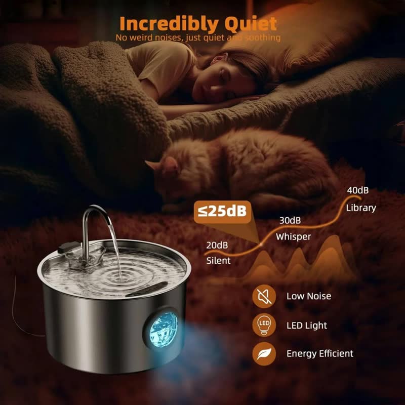 Stainless steel fountain, 3.2 L