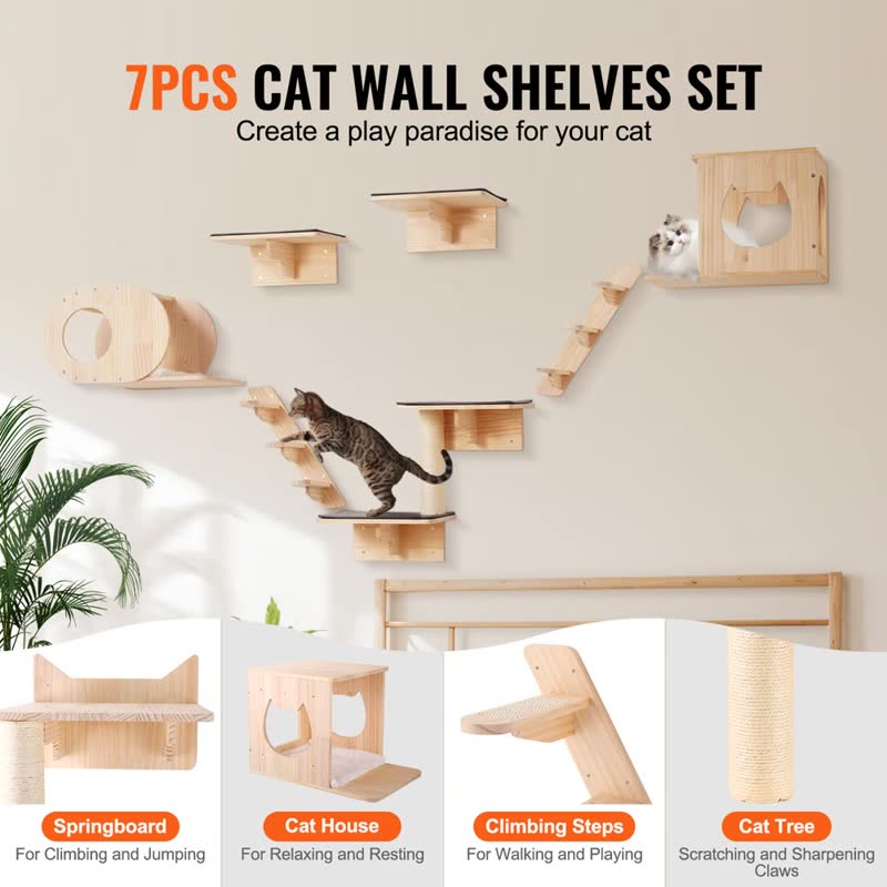 Wall shelf set (7 pieces)