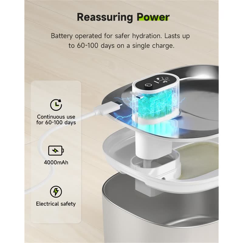 4 L wireless sensor fountain