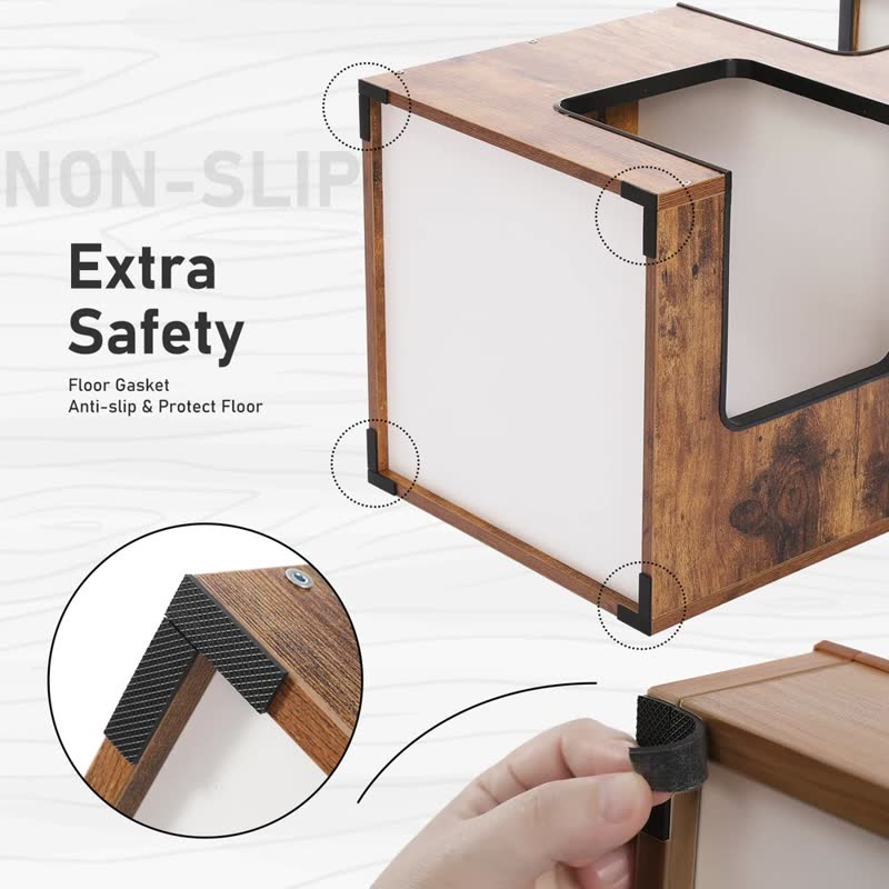 Wood cat condo side table