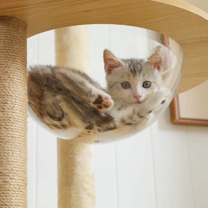 Solid wood cat tree